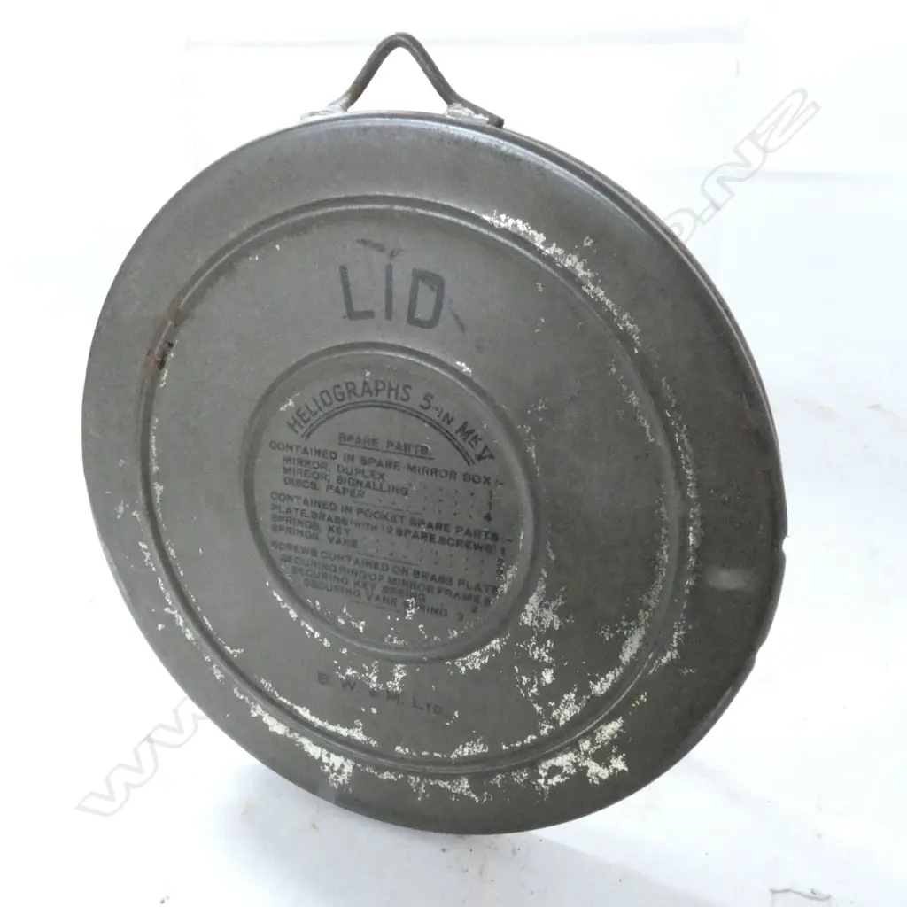 5" HELIOGRAPH SIGNALLING MIRROR w DUPLEX MIRROR & EXTN ARM, SPARE MIRRORS, IN LEATHER CASE, (NO SIGHT) Image 1++